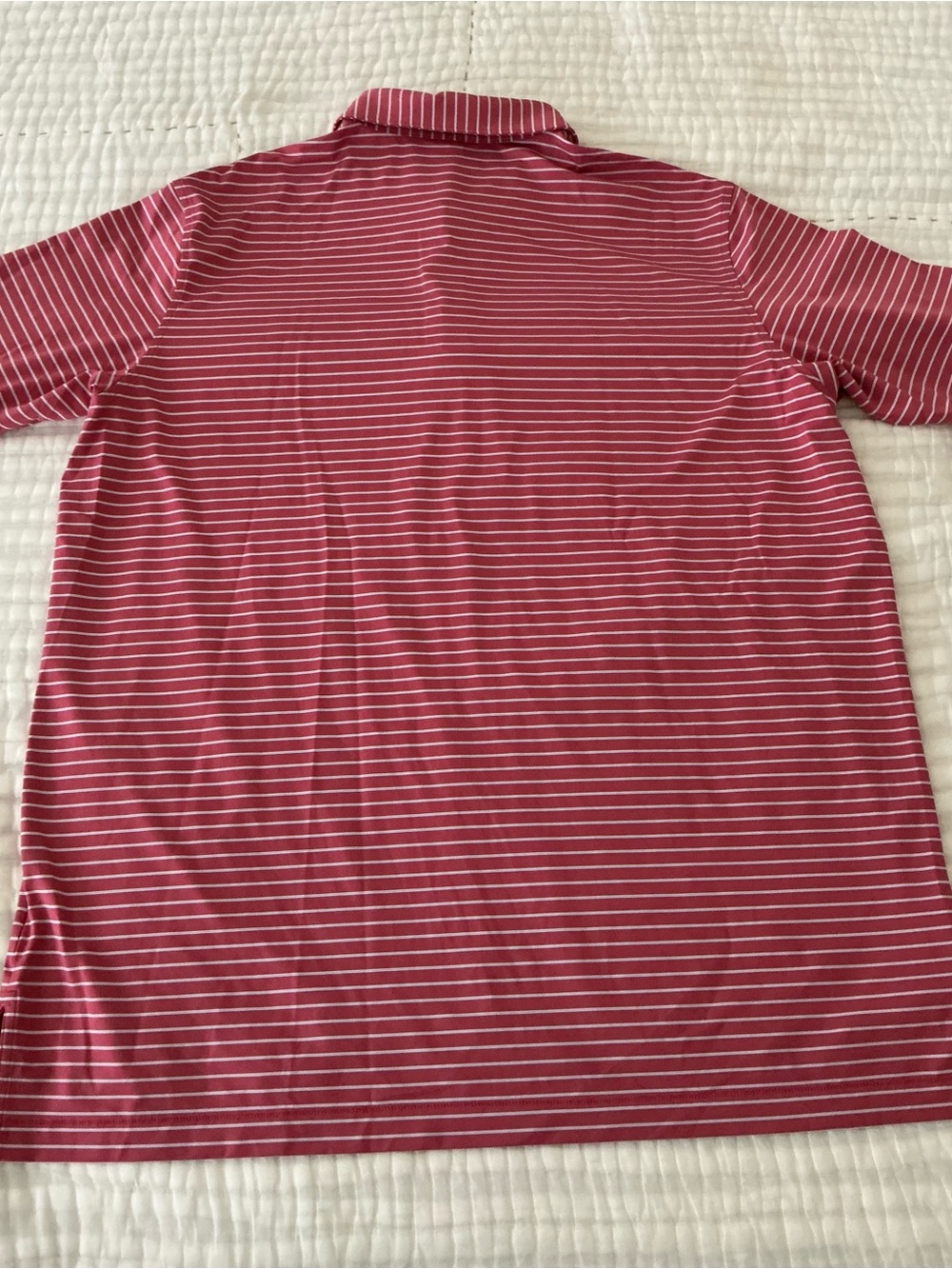 Peter Millar Red and White Striped Polo